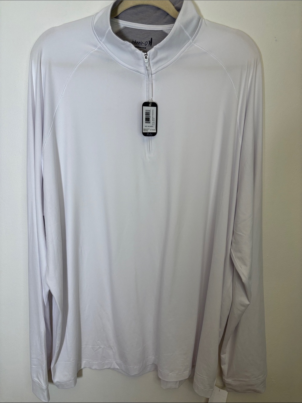 johnnie-O Freeborne Performance 1/4 Zip Pullover – White – Size XXL NEW
